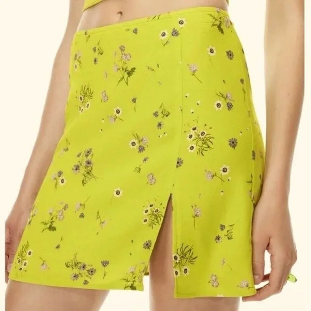 Aritzia Sunday Best Tatiana Skirt In Pear Green Purple Taupe